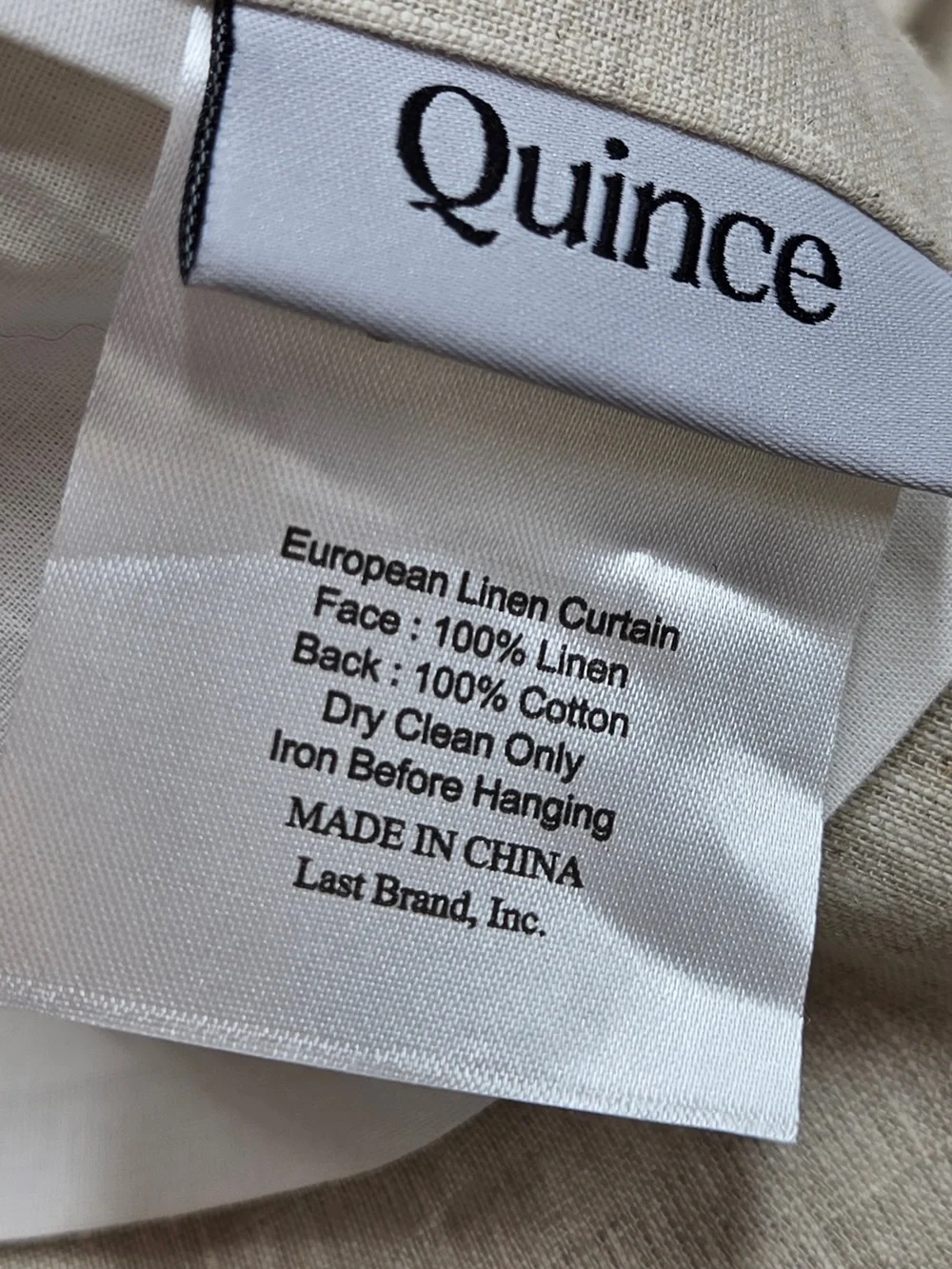 Quince includes 48x84